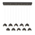 Hubbardton Forge Brooklyn 10 Light Double Shade Rectangular Model: 131205-SKT-STND-14-05-GG0711