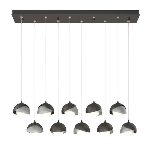 Hubbardton Forge Brooklyn 10 Light Double Shade Rectangular Model: 131205-SKT-STND-14-05-GG0711