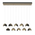 Hubbardton Forge Brooklyn 10 Light Double Shade Rectangular Model: 131205-SKT-STND-14-05-GG0711
