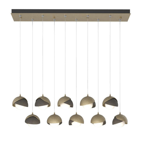 Hubbardton Forge Brooklyn 10 Light Double Shade Rectangular Model: 131205-SKT-STND-14-05-GG0711