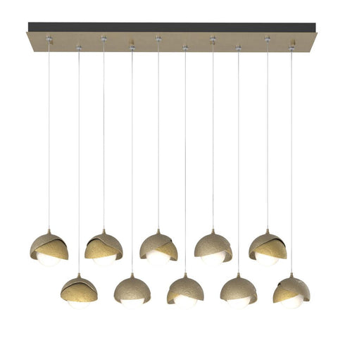 Hubbardton Forge Brooklyn 10 Light Double Shade Rectangular Model: 131205-SKT-STND-14-05-GG0711
