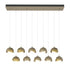 Hubbardton Forge Brooklyn 10 Light Double Shade Rectangular Model: 131205-SKT-STND-14-05-GG0711