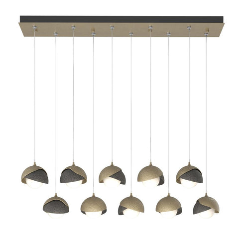 Hubbardton Forge Brooklyn 10 Light Double Shade Rectangular Model: 131205-SKT-STND-14-05-GG0711