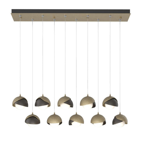 Hubbardton Forge Brooklyn 10 Light Double Shade Rectangular Model: 131205-SKT-STND-14-05-GG0711