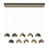 Hubbardton Forge Brooklyn 10 Light Double Shade Rectangular Model: 131205-SKT-STND-14-05-GG0711