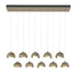 Hubbardton Forge Brooklyn 10 Light Double Shade Rectangular Model: 131205-SKT-STND-14-05-GG0711