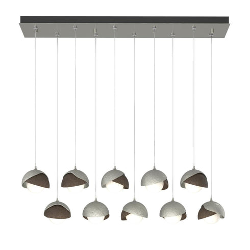 Hubbardton Forge Brooklyn 10 Light Double Shade Rectangular Model: 131205-SKT-STND-14-05-GG0711