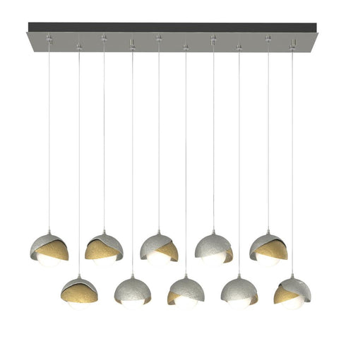Hubbardton Forge Brooklyn 10 Light Double Shade Rectangular Model: 131205-SKT-STND-14-05-GG0711