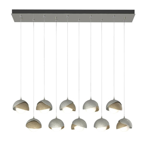 Hubbardton Forge Brooklyn 10 Light Double Shade Rectangular Model: 131205-SKT-STND-14-05-GG0711