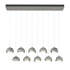 Hubbardton Forge Brooklyn 10 Light Double Shade Rectangular Model: 131205-SKT-STND-14-05-GG0711