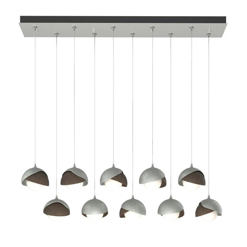 Hubbardton Forge Brooklyn 10 Light Double Shade Rectangular Model: 131205-SKT-STND-14-05-GG0711