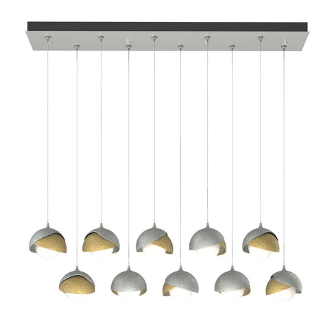 Hubbardton Forge Brooklyn 10 Light Double Shade Rectangular Model: 131205-SKT-STND-14-05-GG0711
