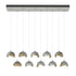 Hubbardton Forge Brooklyn 10 Light Double Shade Rectangular Model: 131205-SKT-STND-14-05-GG0711