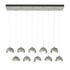 Hubbardton Forge Brooklyn 10 Light Double Shade Rectangular Model: 131205-SKT-STND-14-05-GG0711