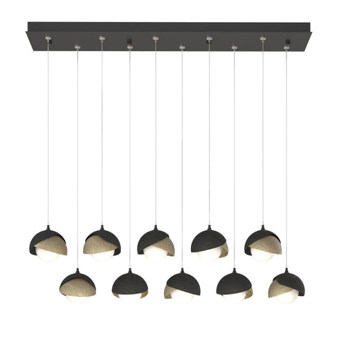 Hubbardton Forge Brooklyn 10 Light Double Shade Rectangular Model: 131205-SKT-STND-14-05-GG0711