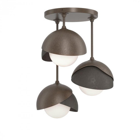 Hubbardton Forge Brooklyn 3 Light Double Shade Semi Flush Model: 121374-SKT-05-20-GG0711