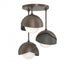 Hubbardton Forge Brooklyn 3 Light Double Shade Semi Flush Model: 121374-SKT-05-20-GG0711