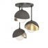 Hubbardton Forge Brooklyn 3 Light Double Shade Semi Flush Model: 121374-SKT-07-20-GG0711