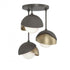 Hubbardton Forge Brooklyn 3 Light Double Shade Semi Flush Model: 121374-SKT-07-20-GG0711