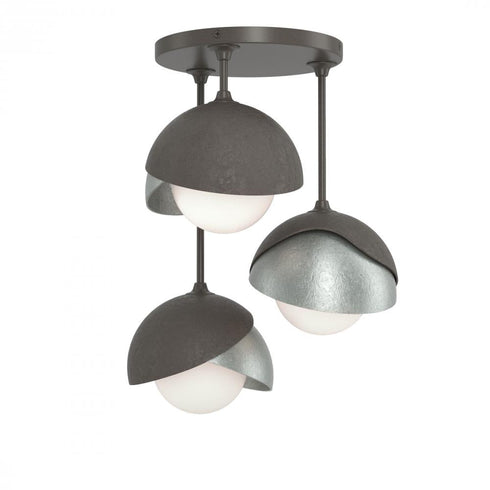 Hubbardton Forge Brooklyn 3 Light Double Shade Semi Flush Model: 121374-SKT-07-20-GG0711