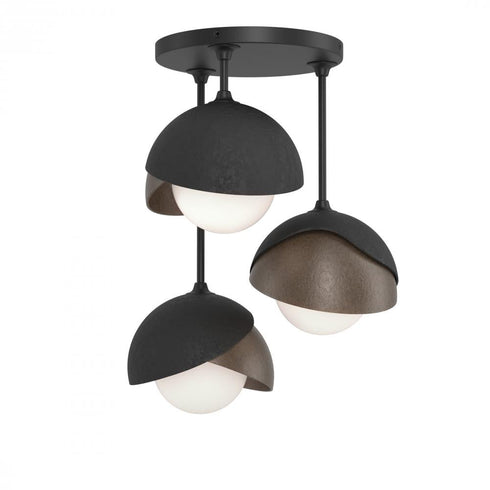Hubbardton Forge Brooklyn 3 Light Double Shade Semi Flush Model: 121374-SKT-10-20-GG0711