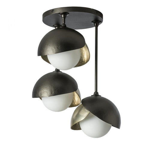 Hubbardton Forge Brooklyn 3 Light Double Shade Semi Flush Model: 121374-SKT-14-20-GG0711