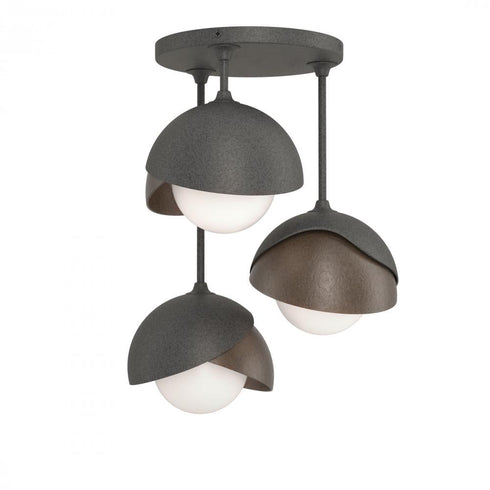 Hubbardton Forge Brooklyn 3 Light Double Shade Semi Flush Model: 121374-SKT-20-05-GG0711