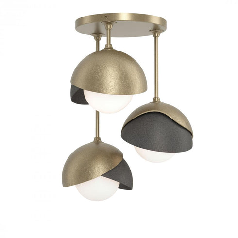 Hubbardton Forge Brooklyn 3 Light Double Shade Semi Flush Model: 121374-SKT-84-07-GG0711