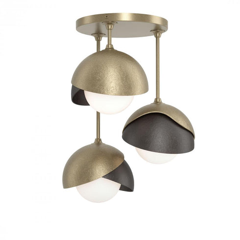 Hubbardton Forge Brooklyn 3 Light Double Shade Semi Flush Model: 121374-SKT-84-07-GG0711