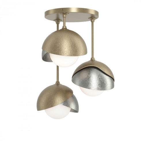 Hubbardton Forge Brooklyn 3 Light Double Shade Semi Flush Model: 121374-SKT-84-07-GG0711