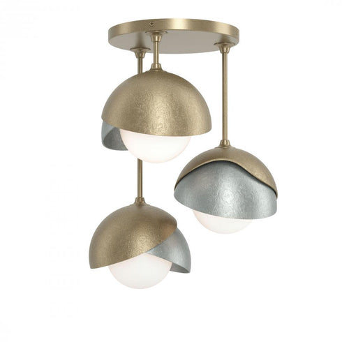 Hubbardton Forge Brooklyn 3 Light Double Shade Semi Flush Model: 121374-SKT-84-07-GG0711