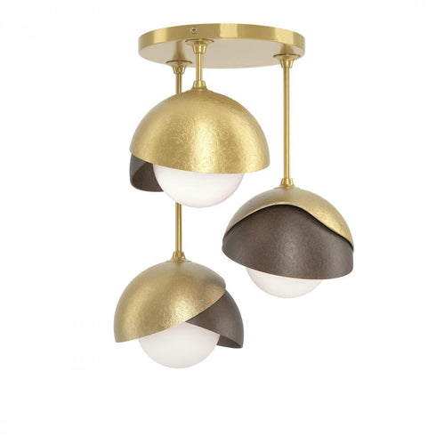 Hubbardton Forge Brooklyn 3 Light Double Shade Semi Flush Model: 121374-SKT-86-86-GG0711
