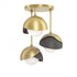 Hubbardton Forge Brooklyn 3 Light Double Shade Semi Flush Model: 121374-SKT-86-86-GG0711