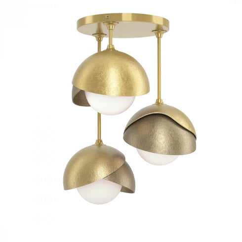 Hubbardton Forge Brooklyn 3 Light Double Shade Semi Flush Model: 121374-SKT-86-86-GG0711