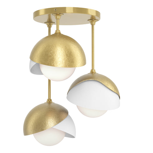 Hubbardton Forge Brooklyn 3 Light Double Shade Semi Flush Model: 121374-SKT-89-10-GG0711