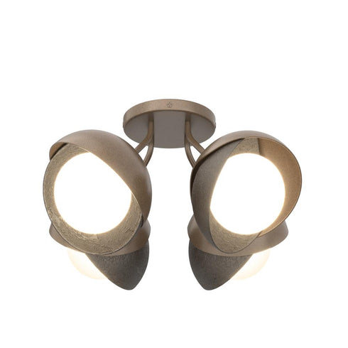 Hubbardton Forge Brooklyn 4 Light Double Shade Semi Flush Model: 121376-SKT-05-20-GG0711