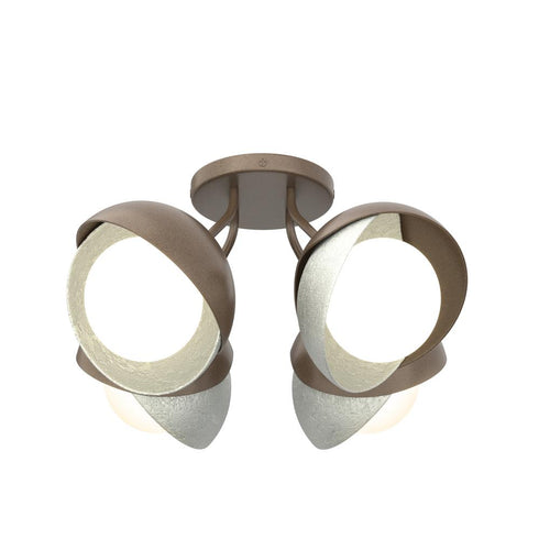 Hubbardton Forge Brooklyn 4 Light Double Shade Semi Flush Model: 121376-SKT-05-20-GG0711