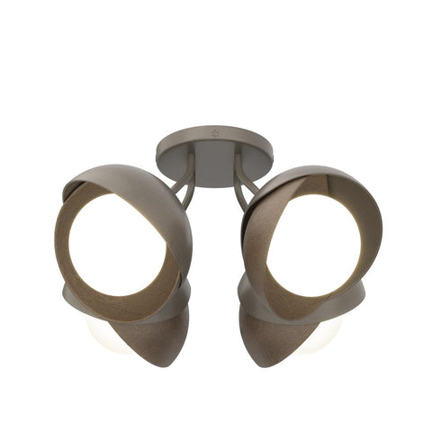 Hubbardton Forge Brooklyn 4 Light Double Shade Semi Flush Model: 121376-SKT-07-82-GG0711