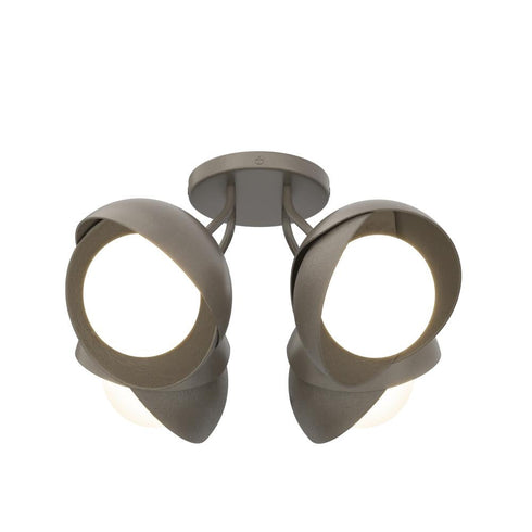Hubbardton Forge Brooklyn 4 Light Double Shade Semi Flush Model: 121376-SKT-07-82-GG0711