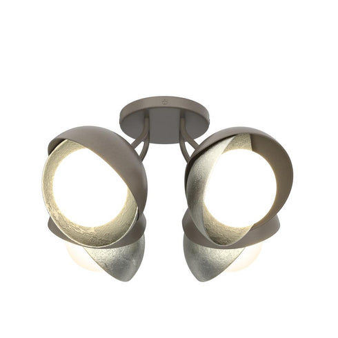 Hubbardton Forge Brooklyn 4 Light Double Shade Semi Flush Model: 121376-SKT-07-82-GG0711