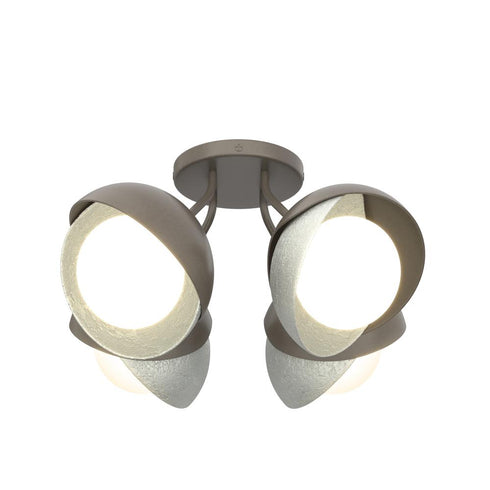 Hubbardton Forge Brooklyn 4 Light Double Shade Semi Flush Model: 121376-SKT-07-82-GG0711