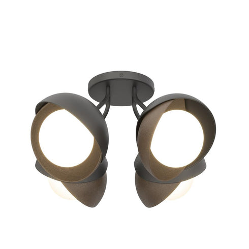 Hubbardton Forge Brooklyn 4 Light Double Shade Semi Flush Model: 121376-SKT-10-05-GG0711