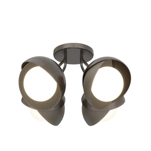 Hubbardton Forge Brooklyn 4 Light Double Shade Semi Flush Model: 121376-SKT-14-82-GG0711