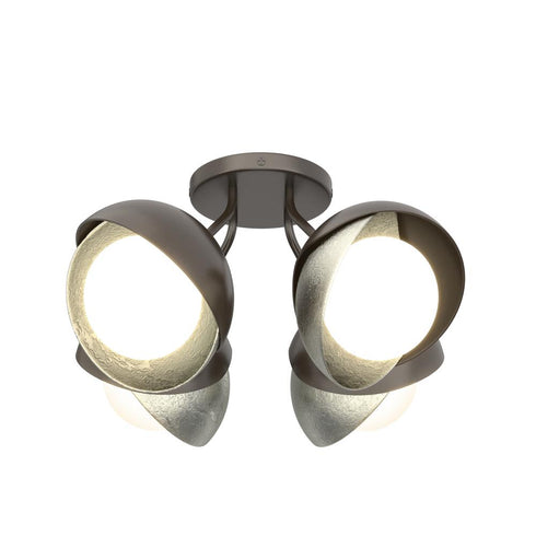 Hubbardton Forge Brooklyn 4 Light Double Shade Semi Flush Model: 121376-SKT-14-82-GG0711