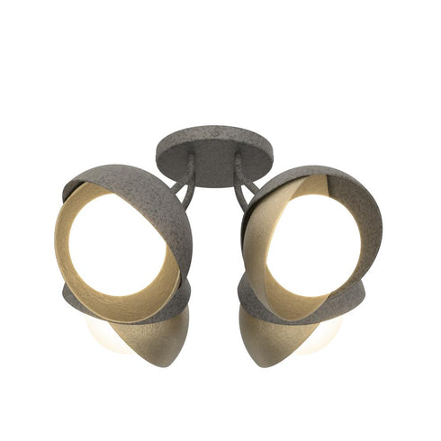 Hubbardton Forge Brooklyn 4 Light Double Shade Semi Flush Model: 121376-SKT-20-82-GG0711