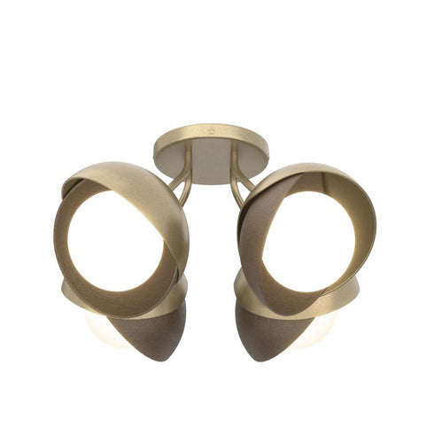 Hubbardton Forge Brooklyn 4 Light Double Shade Semi Flush Model: 121376-SKT-84-86-GG0711