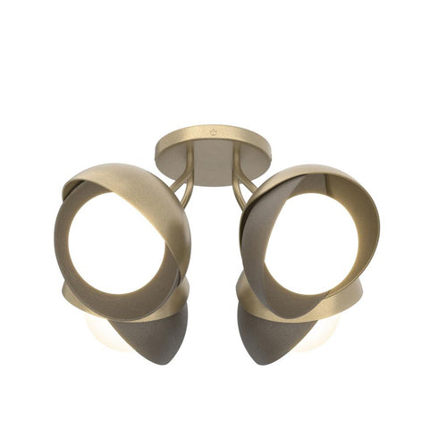 Hubbardton Forge Brooklyn 4 Light Double Shade Semi Flush Model: 121376-SKT-84-86-GG0711
