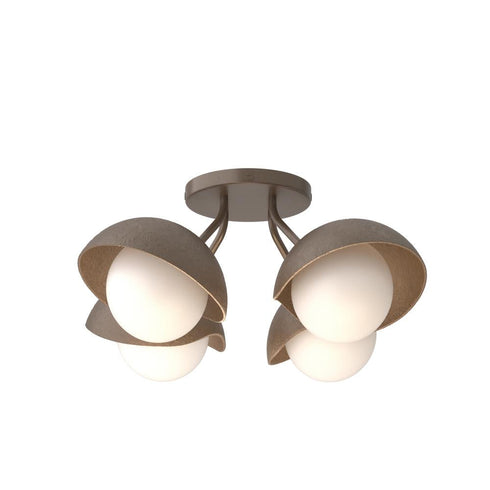 Hubbardton Forge Brooklyn 4 Light Single Shade Semi Flush Model: 121375-SKT-05-05-GG0711