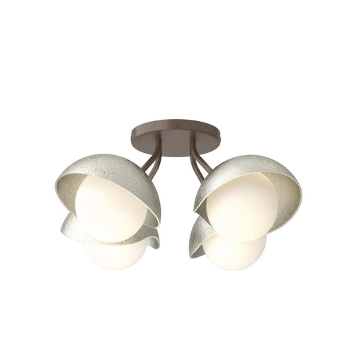Hubbardton Forge Brooklyn 4 Light Single Shade Semi Flush Model: 121375-SKT-05-05-GG0711