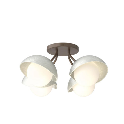 Hubbardton Forge Brooklyn 4 Light Single Shade Semi Flush Model: 121375-SKT-05-05-GG0711